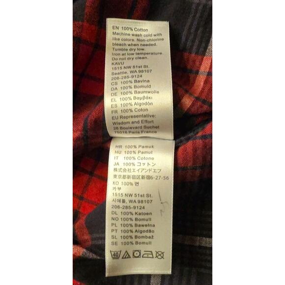 Kavu Lorenzo Timber Beast Long Sleeve Shirt Men’s - Size XL Red Black Flannel - Picture 7 of 7